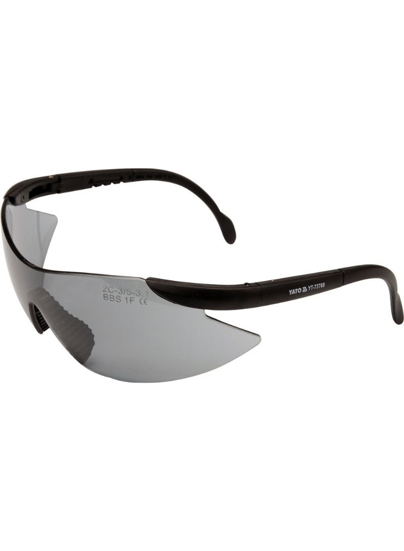 YATO Safety Glasses Grey Transparent Rubber Nosepiece YT-73760