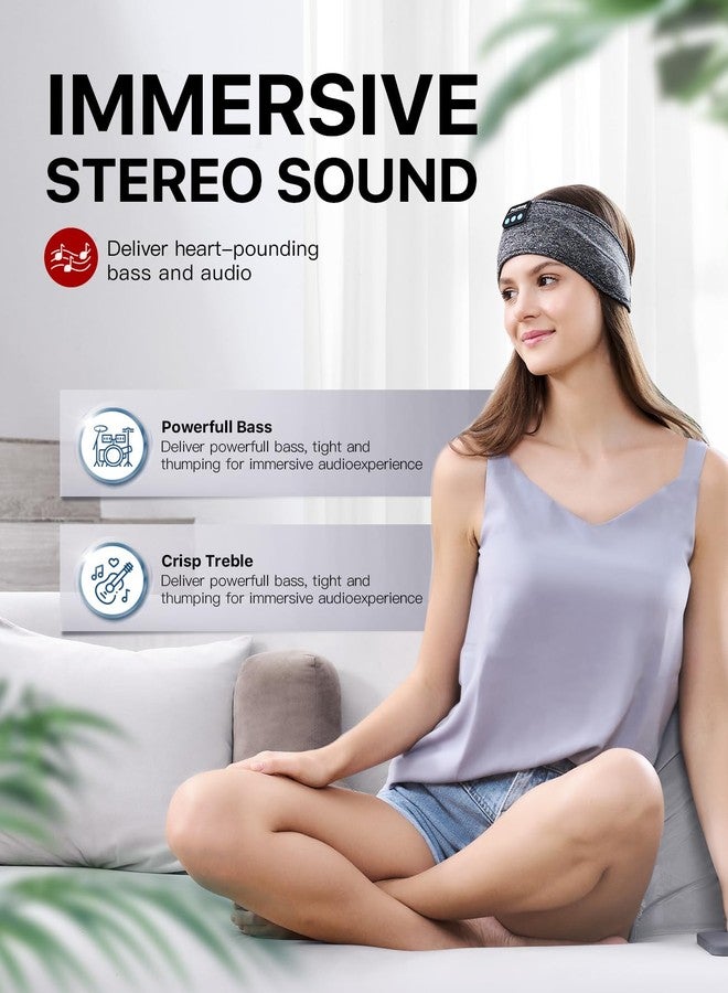 Perytong Wireless Sleep Headband Stretchable Bluetooth 5.2 Headphones, Comfortable Side Sleeping Earbuds with High Definition Stereo Speakers, Grey, Electronics, Gifts for Men Women - Image 5