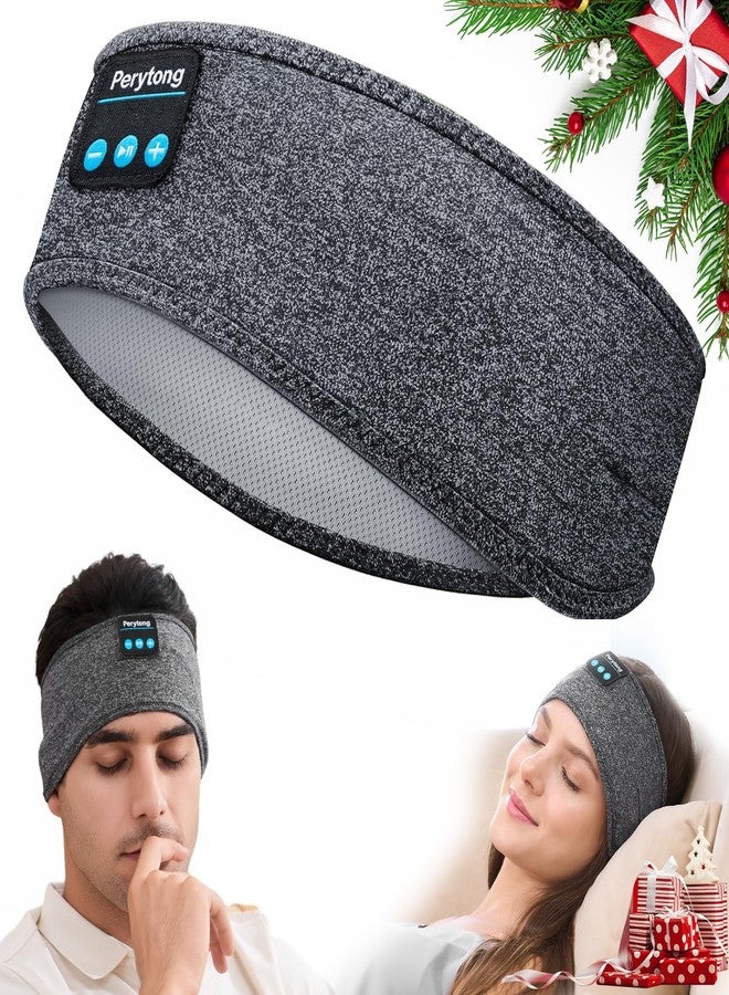 Perytong Wireless Sleep Headband Stretchable Bluetooth 5.2 Headphones, Comfortable Side Sleeping Earbuds with High Definition Stereo Speakers, Grey, Electronics, Gifts for Men Women - Image 1