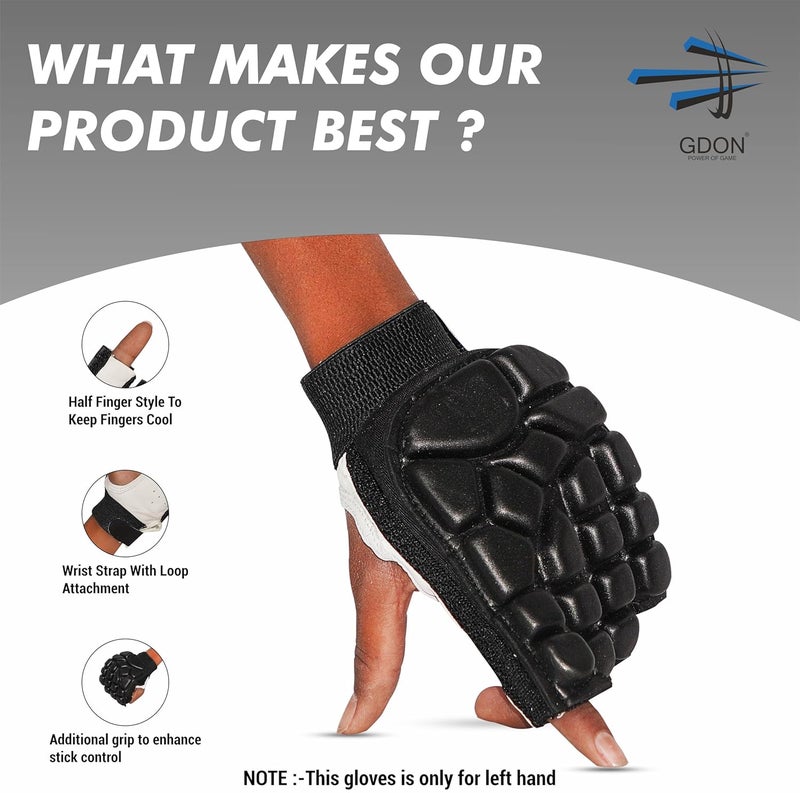 GDON Hockey Gloves with Leather Palm (Left Hand) - Image 3