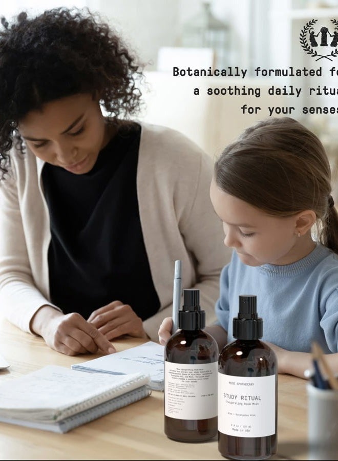 Muse Apothecary Study Ritual - Aromatic and Invigorating Room Mist, 8 oz, Infused with Natural Essential Oils - Aloe + Eucalyptus Mint, Pack of 2 - Image 3