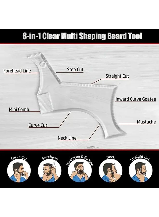 Beard Styling Comb Black White 2pcs Beard Shaping Tool Lightweight - Image 3