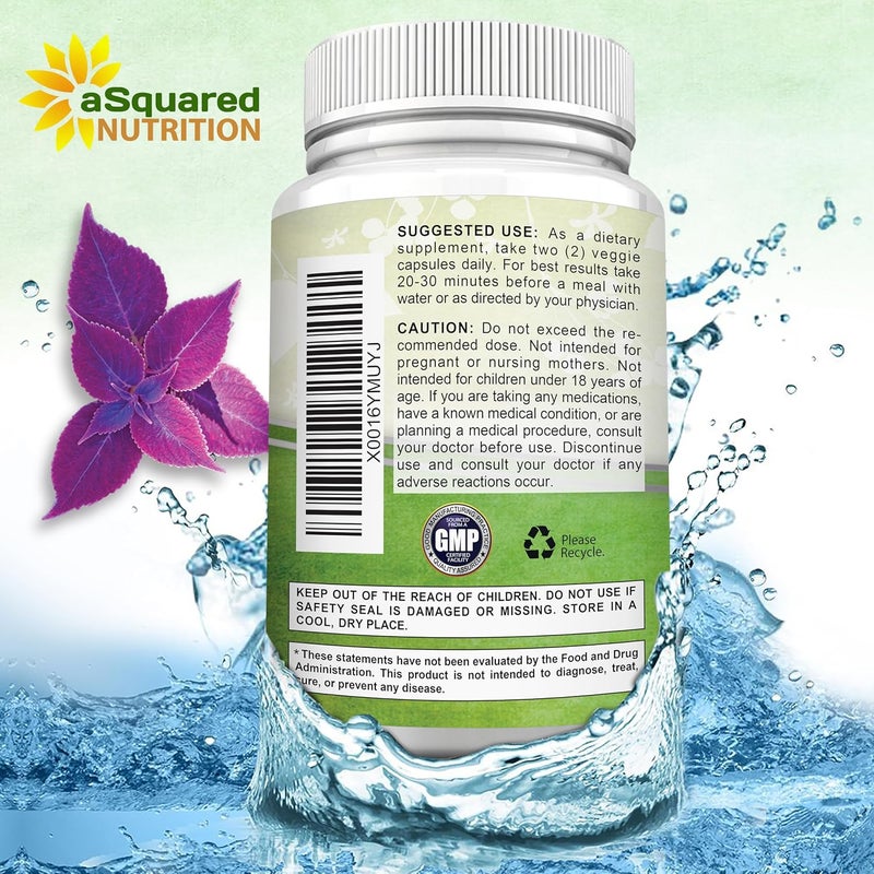 aSquared Nutrition Forskolin 500mg Max Strength180 CapsulesForskolin Supplement for Pure Weight Loss Fuel Coleus Forskohlii Root  Forskolin Diet Pills Belly Buster Fat Burner 2X Slim Trim Lose - Image 4