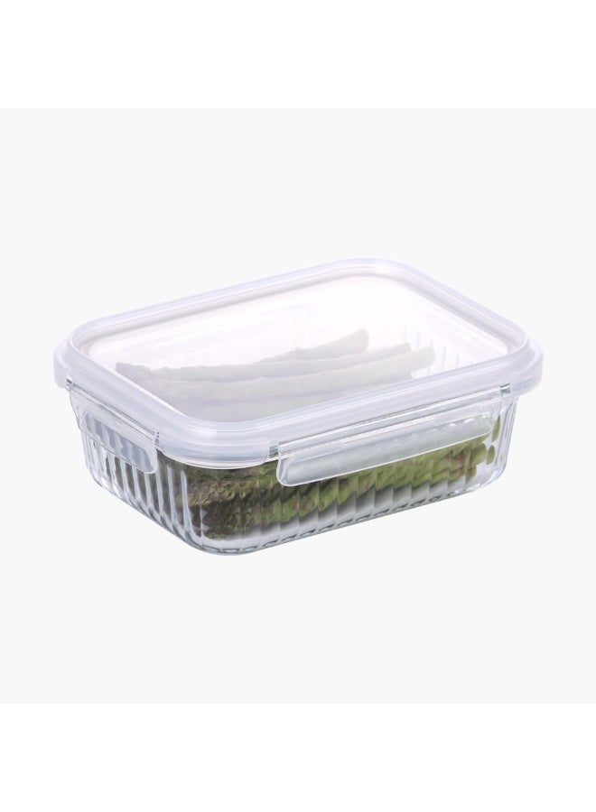 Neoflam Wave Lock Rectangular Glass Food Container With Lid, Multicolour - Image 2