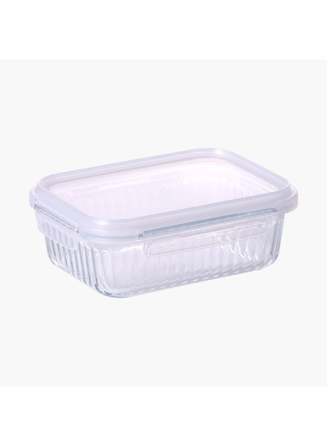 Neoflam Wave Lock Rectangular Glass Food Container With Lid, Multicolour - Image 1
