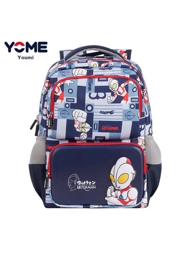 Yome Elementary School Backpack, Anime Cartoon Colorful Design, For Grades 1-4, Stress-relieving, For Boys And Girls, Children's Ultra-light Backpack, Navy Blue - Image 1