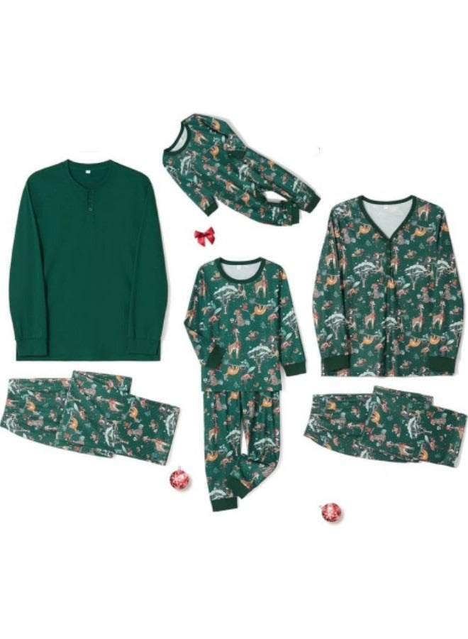 GGEROU بدلات بيجاما عائلية متطابقة - بيجامات عائلية متطابقة للبالغين والأطفال والأزواج والأطفال - ملابس نوم بأكمام طويلة لمناسبات العطلات ومجموعات استرخاء العطلات - Image 3