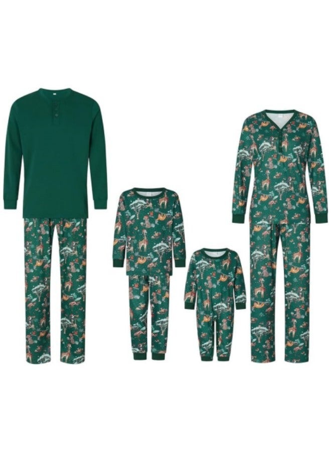 GGEROU بدلات بيجاما عائلية متطابقة - بيجامات عائلية متطابقة للبالغين والأطفال والأزواج والأطفال - ملابس نوم بأكمام طويلة لمناسبات العطلات ومجموعات استرخاء العطلات - Image 2