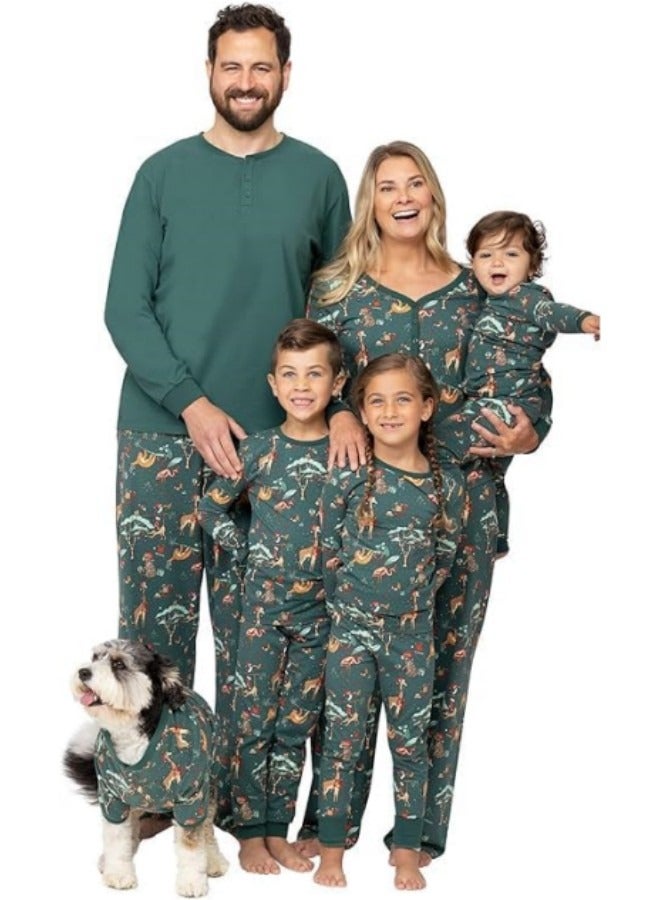 GGEROU بدلات بيجاما عائلية متطابقة - بيجامات عائلية متطابقة للبالغين والأطفال والأزواج والأطفال - ملابس نوم بأكمام طويلة لمناسبات العطلات ومجموعات استرخاء العطلات - Image 1