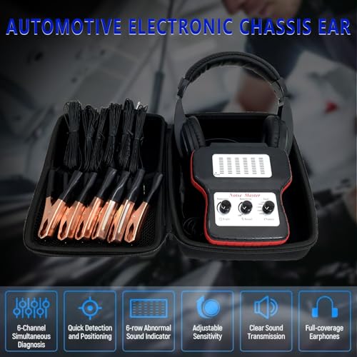 ZKTOOL Chassis Ears Electronic Stethoscope Diagnostic Kit with Headphones, Electronic Ears Automotive,6 Channel Car Engine Noise Finder Sound Detector Tester Tool Set - Image 2