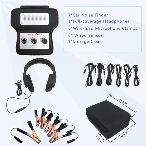 ZKTOOL Chassis Ears Electronic Stethoscope Diagnostic Kit with Headphones, Electronic Ears Automotive,6 Channel Car Engine Noise Finder Sound Detector Tester Tool Set - Image 3