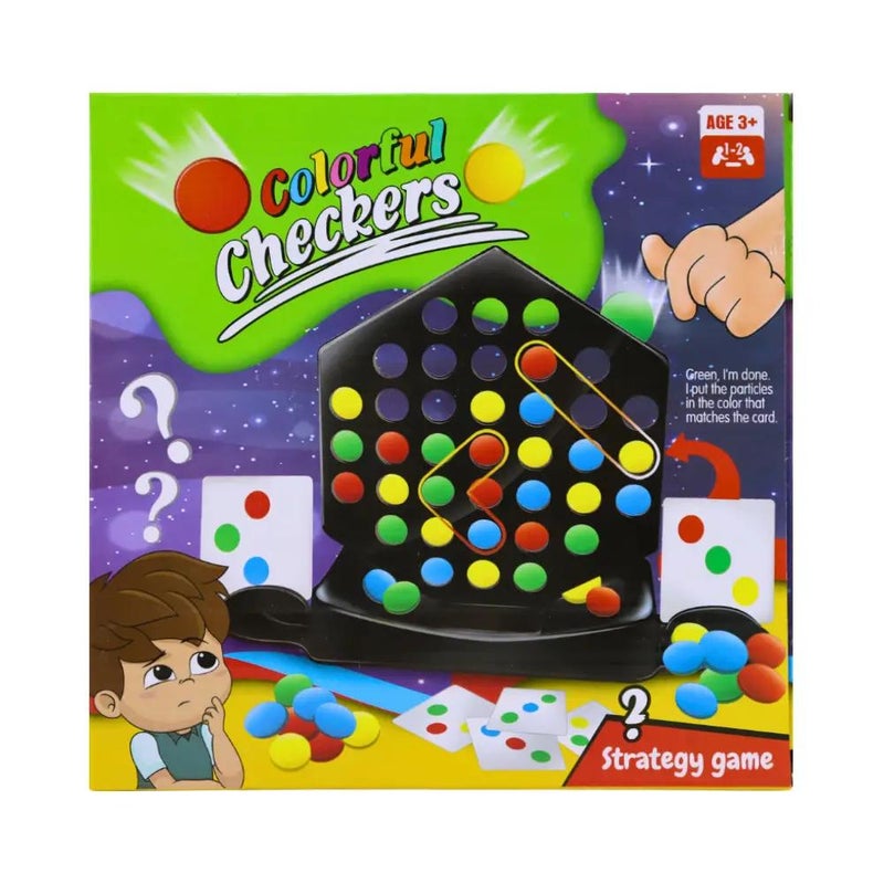 Colorful لعبة الداما الاستراتيجية الملونة للأطفال - Image 1