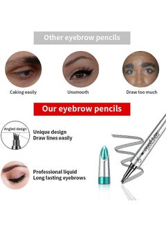 QIC Eyebrow Pencil Eyebrow Microblading Pen Eye Makeup Eyebrow Pen Micro 4 Tip Brow Pen Lift Eyebrow Microblading Pen Long Lasting Waterproof Natural Eyebrow Hair No.05 Smoky Gray  - Image 5