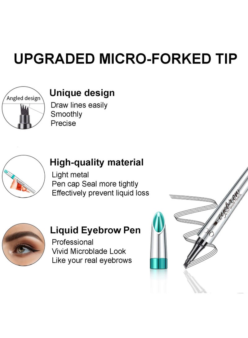 QIC Eyebrow Pencil Eyebrow Microblading Pen Eye Makeup Eyebrow Pen Micro 4 Tip Brow Pen Lift Eyebrow Microblading Pen Long Lasting Waterproof Natural Eyebrow Hair No.05 Smoky Gray - Image 3