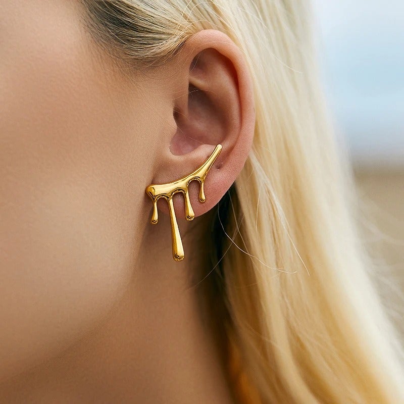 حلق أستانليس ستيل ذهبي - Image 2