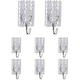 CGBE Adhesive Wall Hooks Heavy Duty Hooks for Hanging 13 lbs (Max) Seamless Transparent Adhesive Hooks for Hanging Keys - Image 1