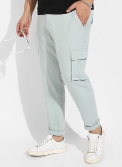 Instafab Plus Instafab Plus Men's Sage Green Cargo Trousers  - Image 1