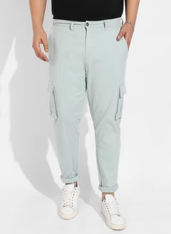Instafab Plus Instafab Plus Men's Sage Green Cargo Trousers  - Image 2