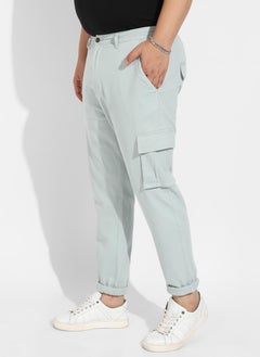 Instafab Plus Instafab Plus Men's Sage Green Cargo Trousers  - Image 3