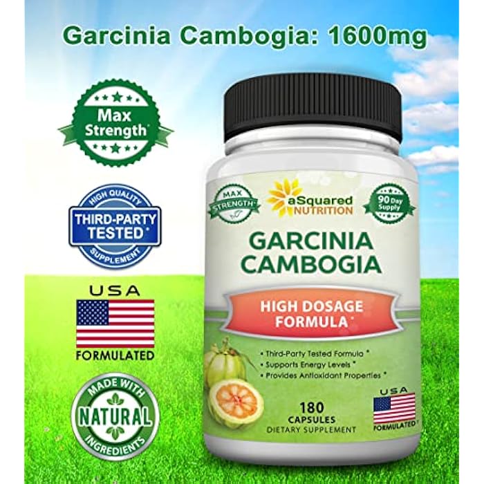 aSquared Nutrition Garcinia Cambogia 1600mg-180 Capsules-Natural Pure Extract Pills for Brain Health- Standardized Ultra HCA & Garcinia Cambogia Supplement Alternative to Gummies, Drops, Tea & Powder - Image 3