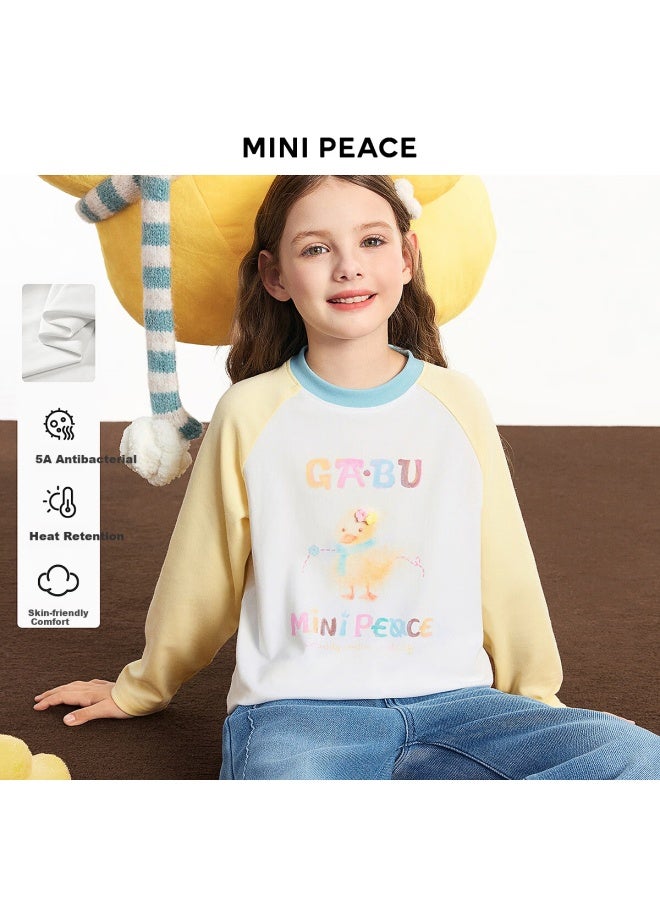 Minipeace Peacebird Kids Winter New Girls Long Sleeve T-shirt Fbcpf411y Bright White (thick Winter) 110 - Image 1