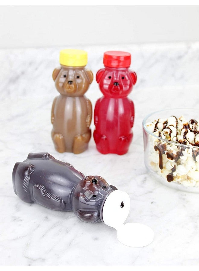 Cornucopia Brands Cornucopia Brands Honey Bear Straw Cups (3-Pack, Colored Lids), 8-Ounce Therapy Sippy Bottles w/Flexible Straws and Colored Lids - Image 2