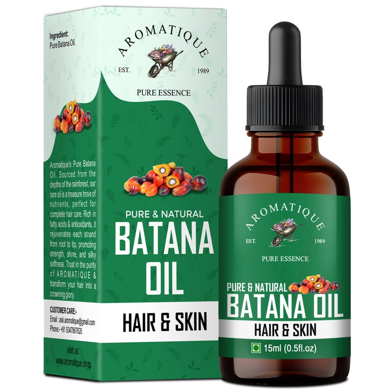 Aromatique Batana Oil Pure ColdPressed Premium Hair Skin Nourishment Sourced from Honduras Derived from Palm Nut Oil 15 ML Natural
