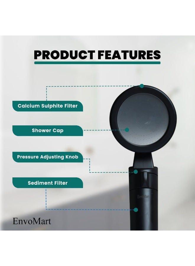 EnvoMart Stainless Steel Shower Head Set - Shower Head with 2 Shower Filter for Anti-Hair Fall and Soft Skin - 2m Shower Hose and Shower Holder - Handheld Shower - Shower Head Filter - Image 2
