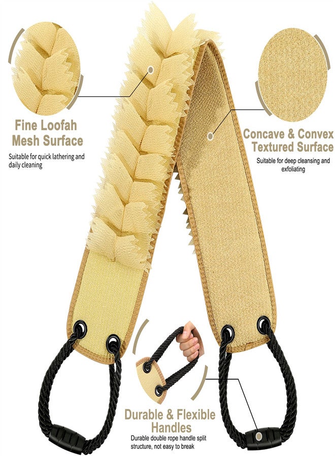 KASTWAVE Exfoliating Loofah Back Scrubber for Shower, 38.5 Inch Double-Sided Washcloth with Handle, Foaming Cleaning Back Scrubber Body Bath Luffa Washer, Deep Clean Skin for Women Men - Image 2