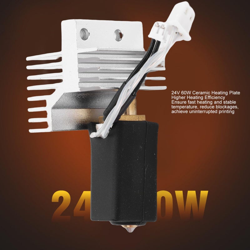 Professional Leakage Proof 3D Printer Hotend Kit with 0.4mm Bimetal Nozzle 60W Ceramic Heater - Image 3