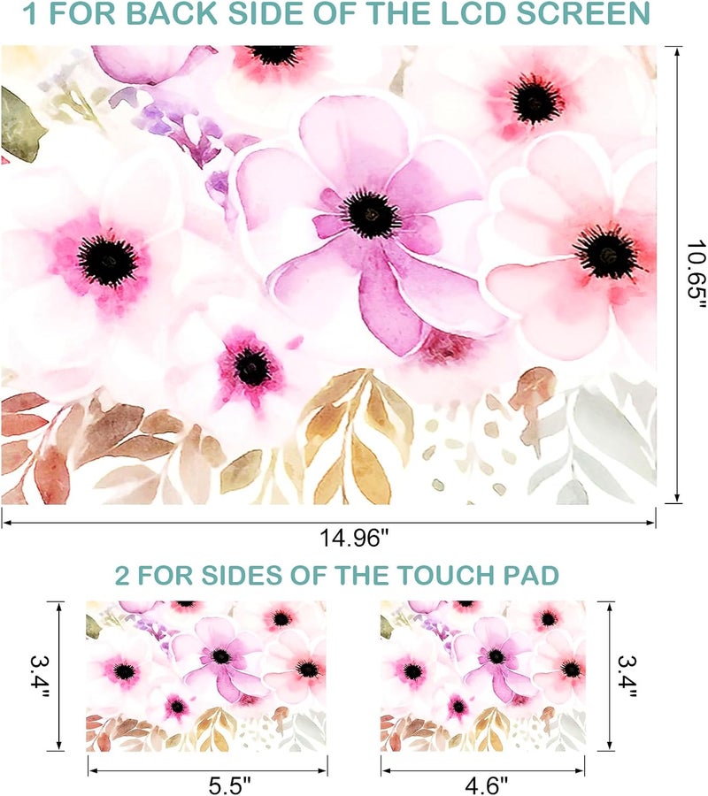 DINKY Laptop Skin Sticker Decal, 12" 13" 13.3" 14" 15" 15.4" 15.7 inch Laptop Universal Reusable Vinyl Skin Stickers Cover Art Decal Notebook PC Personalized Protector-Flora - Image 2
