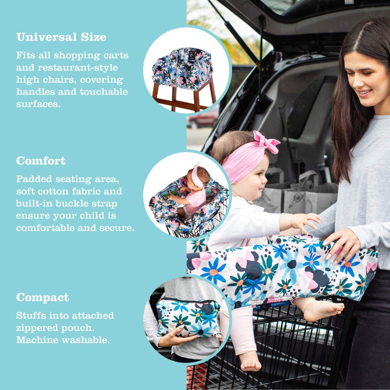 J.L. Childress Disney Baby by J.L. Childress Shopping Cart & High Chair Cover for Baby, Kids, & Toddler - Cover for Grocery Carts & Restaurants, Universal Fit - Minnie Mouse, Floral - Image 2