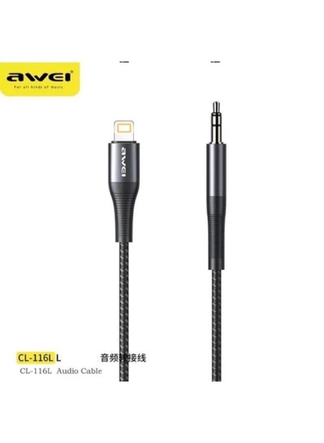 AWEI CABLE LIGHTNING CL-116L 1M NOIR - Image 1