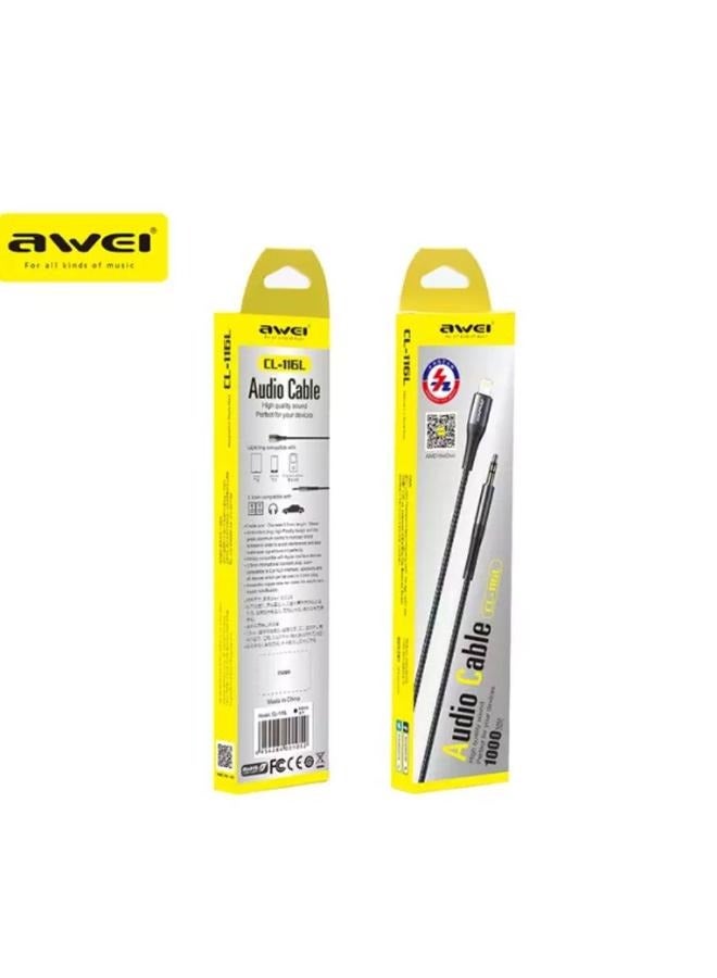 AWEI CABLE LIGHTNING CL-116L 1M NOIR - Image 4
