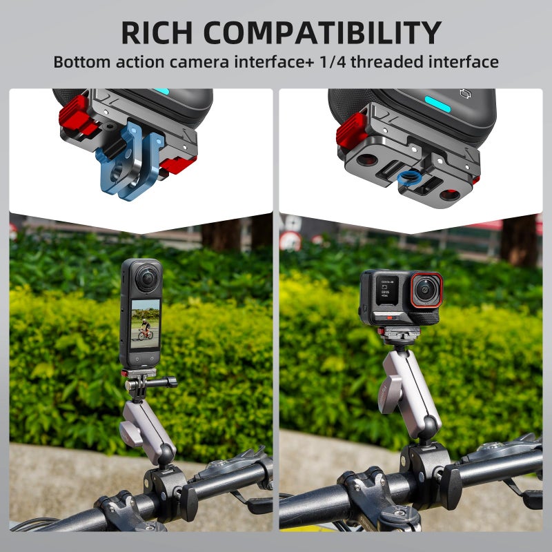 Flymile X5 Magnetic Quick Release Base for Insta360 X5, Aluminum Alloy Mount for Insta 360 Ace Pro 2/Ace Pro/Ace, with 1/4â€Threaded Hole & Foldable Action Camera Adapter Accessories(Not for X4/X3) - Image 5