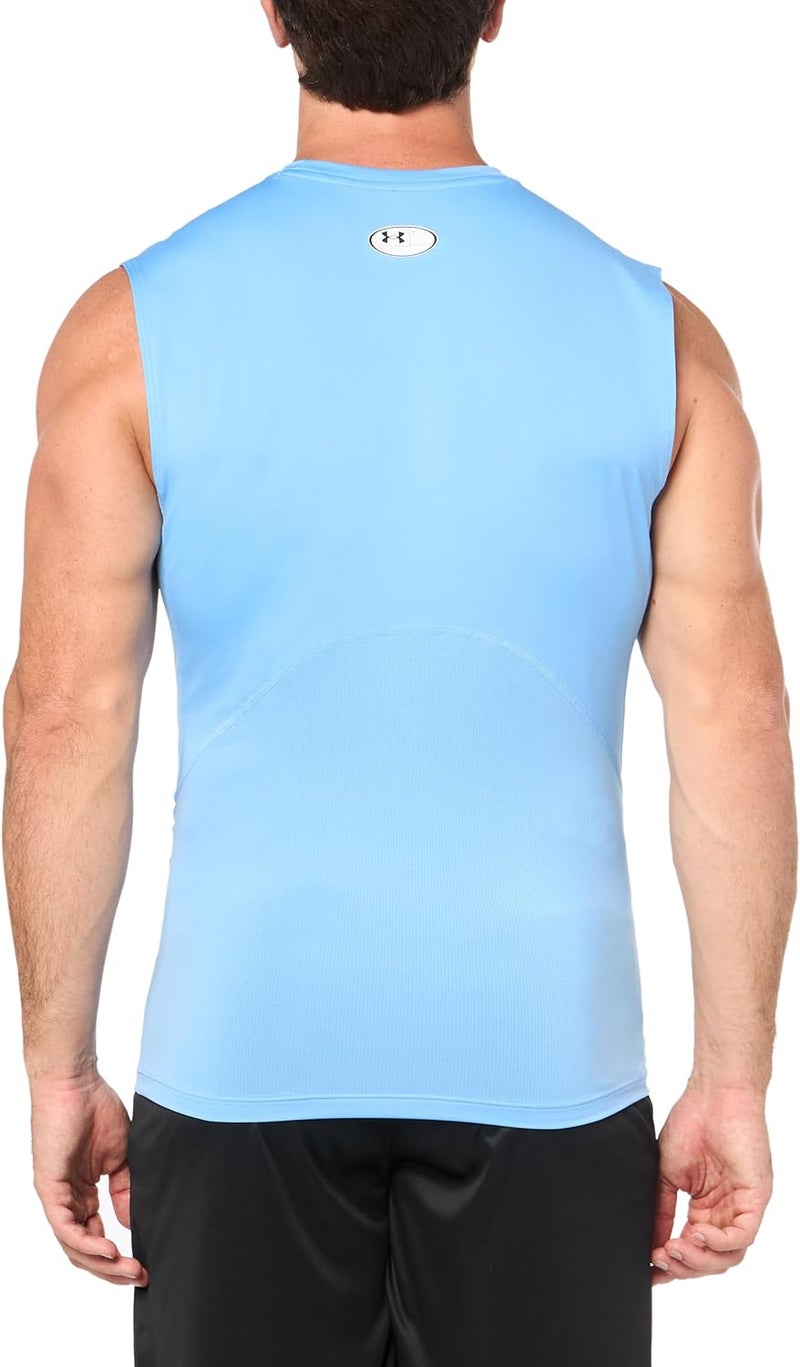 UNDER ARMOUR Men's HeatGear Compression Sleeveless T-Shirt - Image 2