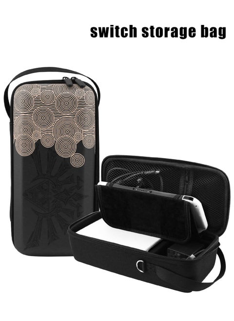 Switch Case for Zelda Tear of The Kingdom, Shockproof Carrying Case Built-in Stand Fit Switch Dock/Pro Controller and AC Adapter, Portable Travel Bag Pouch for Nintendo Switch/OLED Accessories