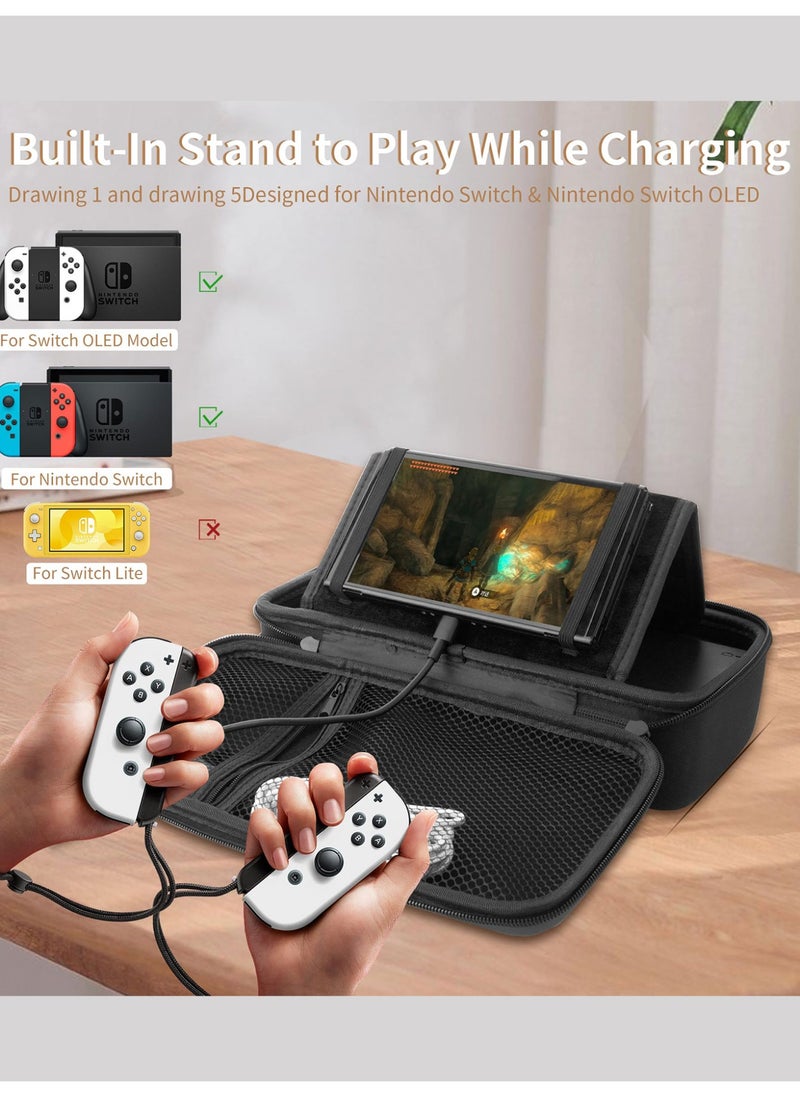 Generic - Switch Case for Zelda Tear of The Kingdom, Shockproof Carrying Case Built-in Stand Fit Switch Dock/Pro Controller and AC Adapter, Portable Travel Bag Pouch for Nintendo Switch/OLED Accessories - Image 1