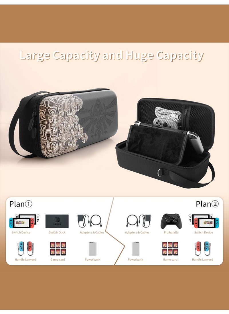 Generic - Switch Case for Zelda Tear of The Kingdom, Shockproof Carrying Case Built-in Stand Fit Switch Dock/Pro Controller and AC Adapter, Portable Travel Bag Pouch for Nintendo Switch/OLED Accessories - Image 1