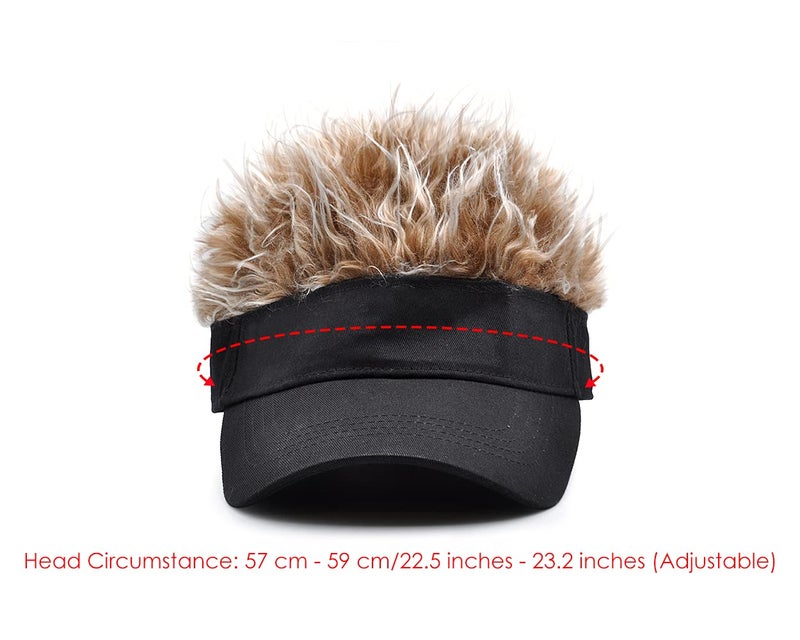 DS.DISTINCTIVE STYLE DS. DISTINCTIVE STYLE Funny Hat with Fake Blonde Hair Frosted Tips Wig Visor Cap for Men Women Black and Brown - Image 2