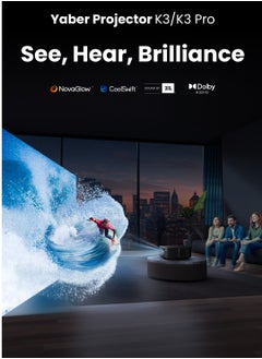Yaber K3 Projector 1080p Resolution 1600 ANSI Lumens Brightness Dual 15W JBL Speakers with Dolby Audio Auto Focus  Keystone Correction Advanced Smart Features  - Image 2