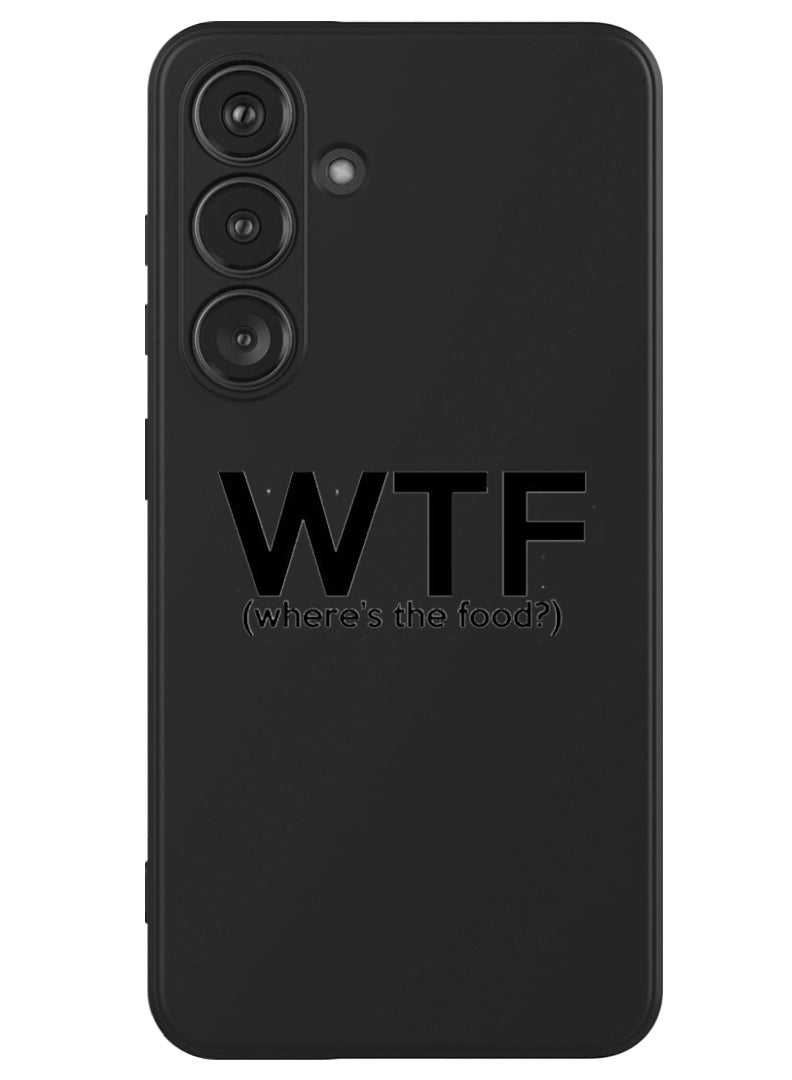 Theodor Protective Slim Fit Case Liquid Silicone Cover with Full Body Protection Anti-Scratch Shockproof Case For Samsung Galaxy S24 Plus (Black) - WTF where is the food - Image 1