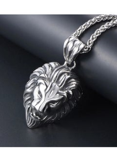 The Black Pearl Accessories Stainless Steel Silver Necklace with Lion Head Pendant For Him  - Image 3