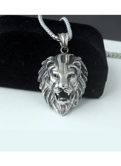 The Black Pearl Accessories Stainless Steel Silver Necklace with Lion Head Pendant For Him  - Image 5