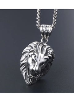 The Black Pearl Accessories Stainless Steel Silver Necklace with Lion Head Pendant For Him  - Image 4