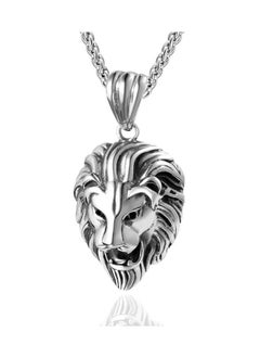 The Black Pearl Accessories Stainless Steel Silver Necklace with Lion Head Pendant For Him  - Image 1