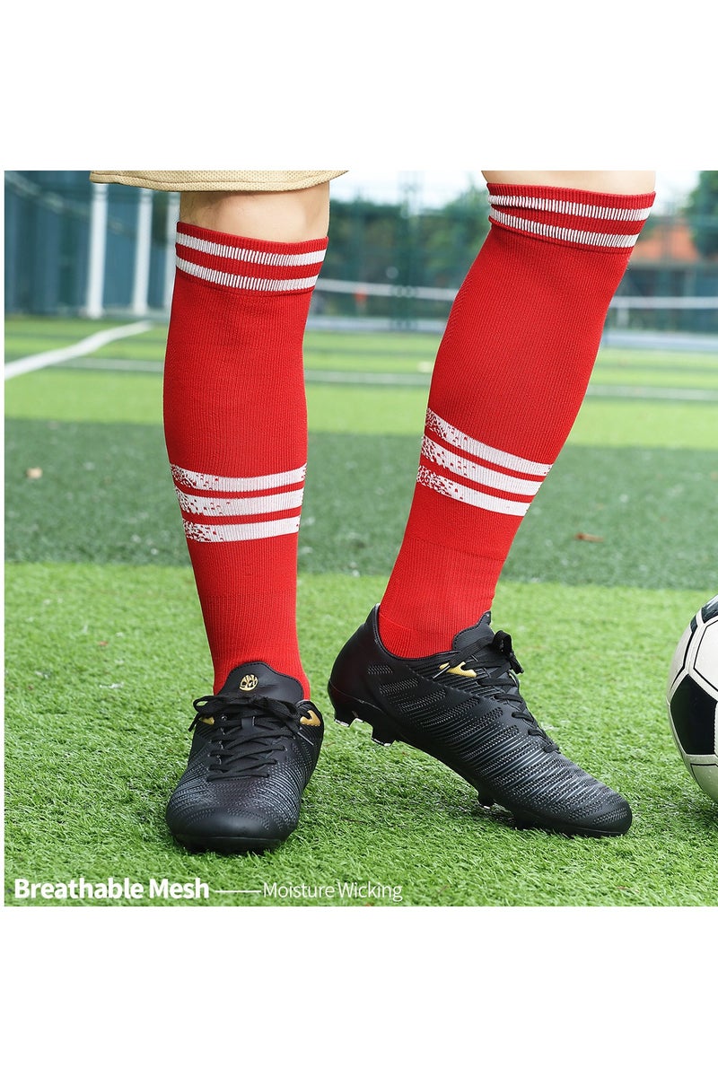 SKY WING Soccer Socks, Sport Knee High Socks Calf Compression Athletic Socks for Mens and Women Running&Training Football Thickening Keep Warm Sock-Red-3 Pair - Image 4