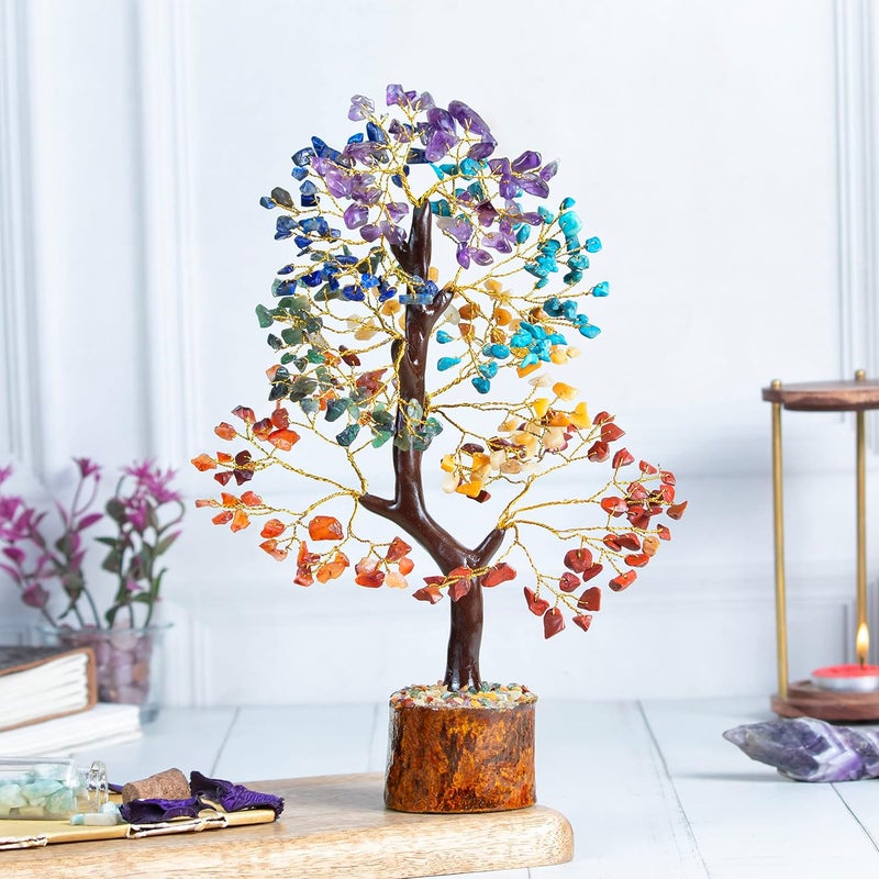Crocon Seven Chakra Crystal Tree of Life for Positive Energy Feng Shui Money Tree Bonsai Gem Stone Home Decor Thoughtful Birthday Gifts for Women Mother Sister Housewarming Gift New Home Present - Image 5