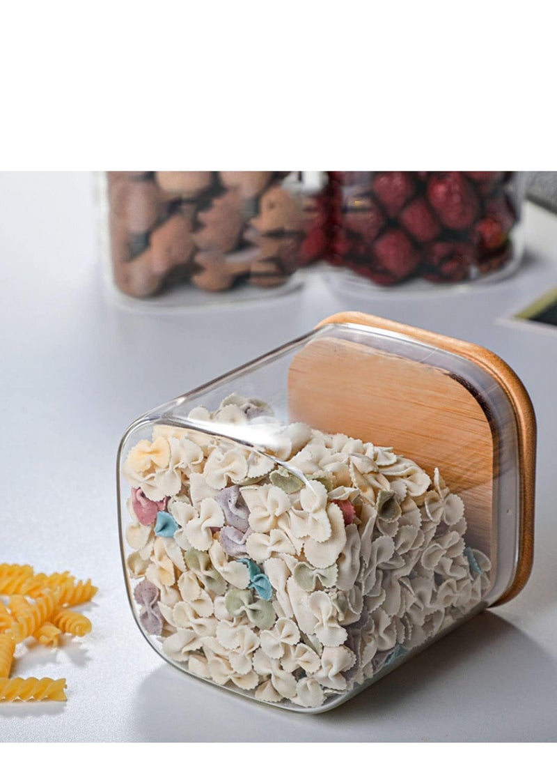 Borosilicate Square Glass Storage Jar With Air Tight Bamboo Lid 900 ML, 2Pcs Set - pzsku/Z9C21054DB1143B589974Z/45/_/1732366351/cd787fef-bd33-4c35-9b64-43ed018bd57e