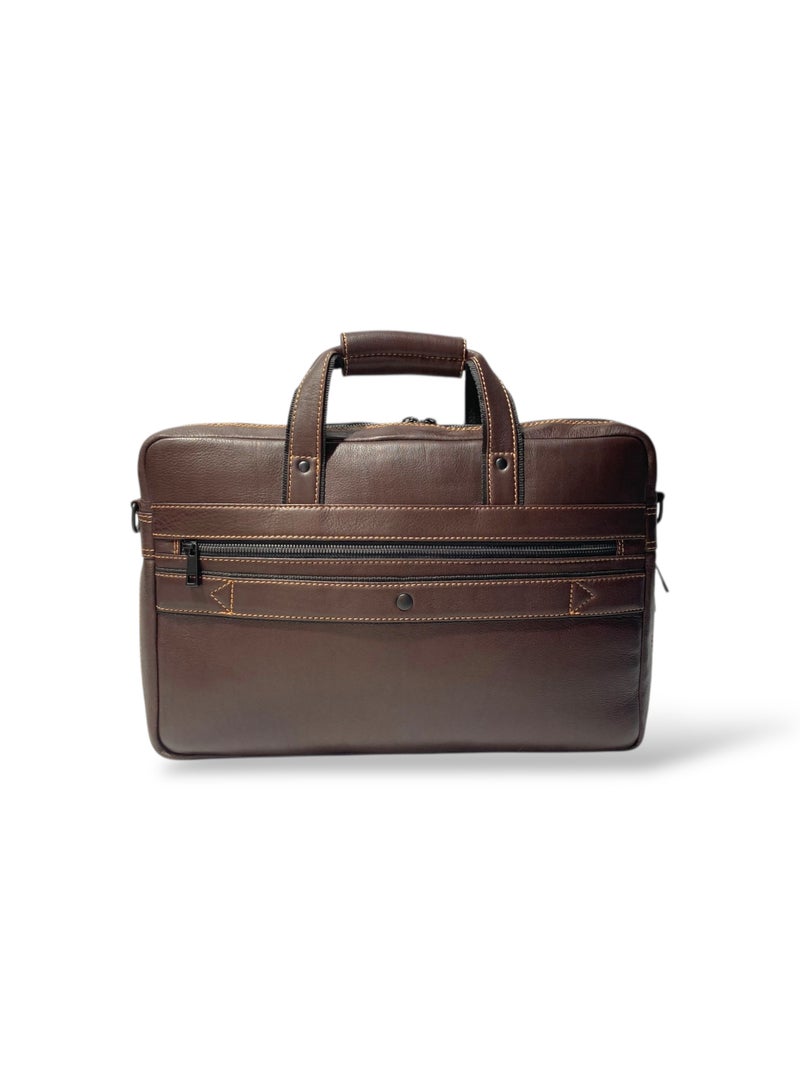 LAVERI LEATHER LAVERI Laptop Bag for Men - Leather Messenger Bag for Office - Fits up to 15 Inch Laptop - Shoulder Bag with Multiple Compartments - Executive Leather Bag for Work/Travel/Casual - 2868 - Image 4